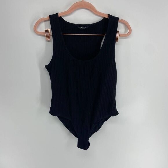 SHEIN Tops - Shein black scoop neck sleeveless ribbed bodysuit womens large